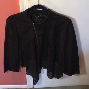 BCBG Very unique vintage perforated black zipper cropped top worn once